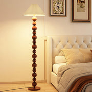 Elegant Pleated Cone Shade Stacked Ball Floor Lamp
