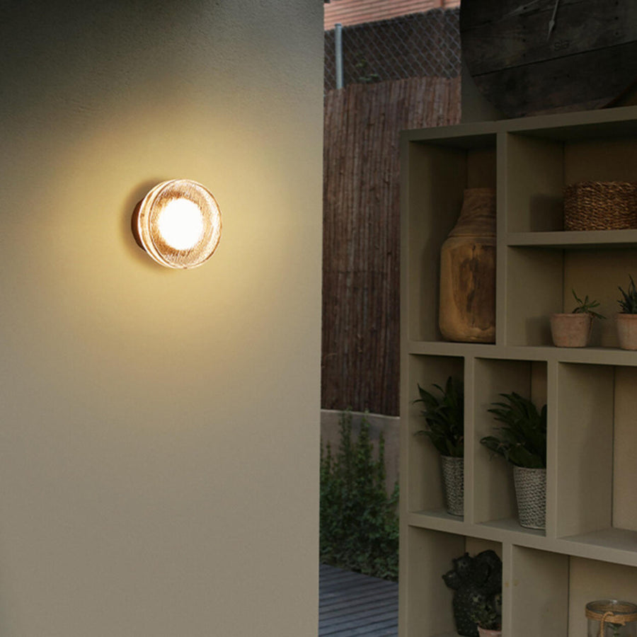 Elegant Round Black and Clear Glass Vanity Wall Light