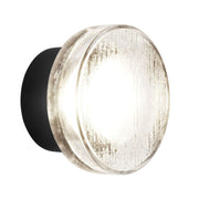 Elegant Round Black and Clear Glass Vanity Wall Light