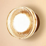 Elegant Round Black and Clear Glass Vanity Wall Light