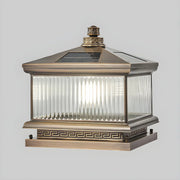 Elegant Square Metal Solar Lantern Outdoor Pillar Light