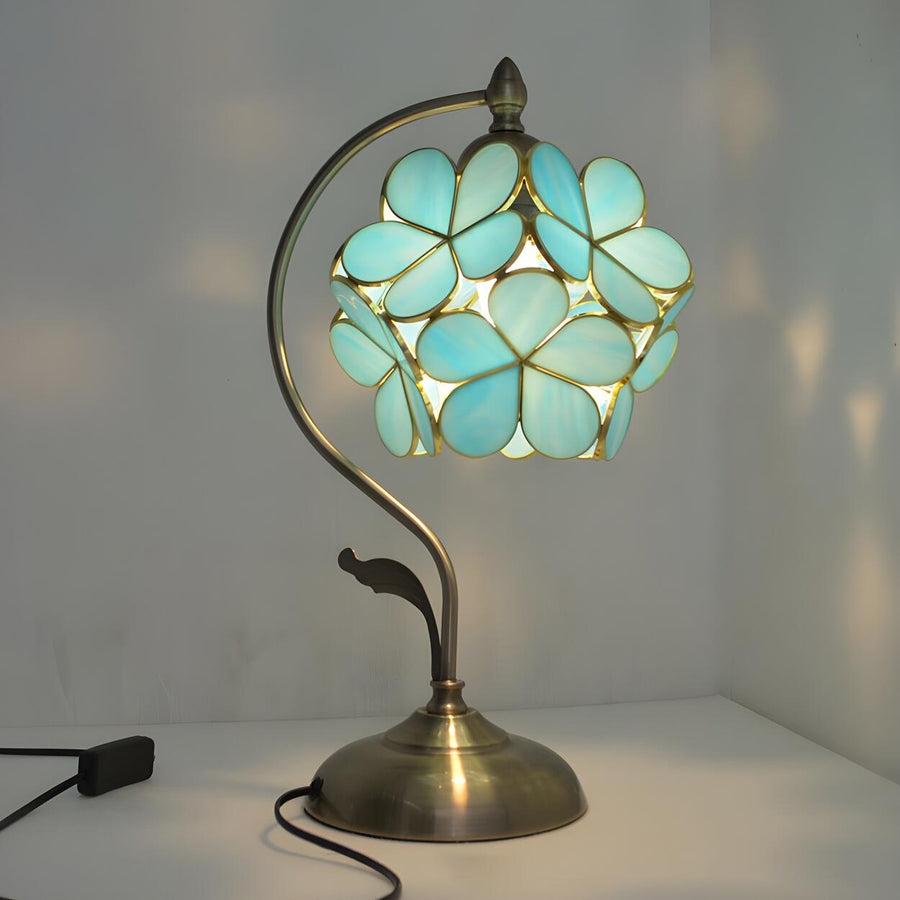 Elegant Tiffany Cherry Blossoms Ball Glass Table Lamp