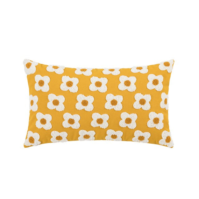 Embroidered Daisies Cushion Cover