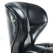 Espresso Wood Leather Upholstered Backrest Bar Stool