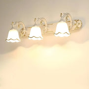 European Style Three-Light Floral White Vanity Light
