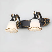 European Style Three-Light Floral White Vanity Light