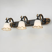 European Style Three-Light Floral White Vanity Light