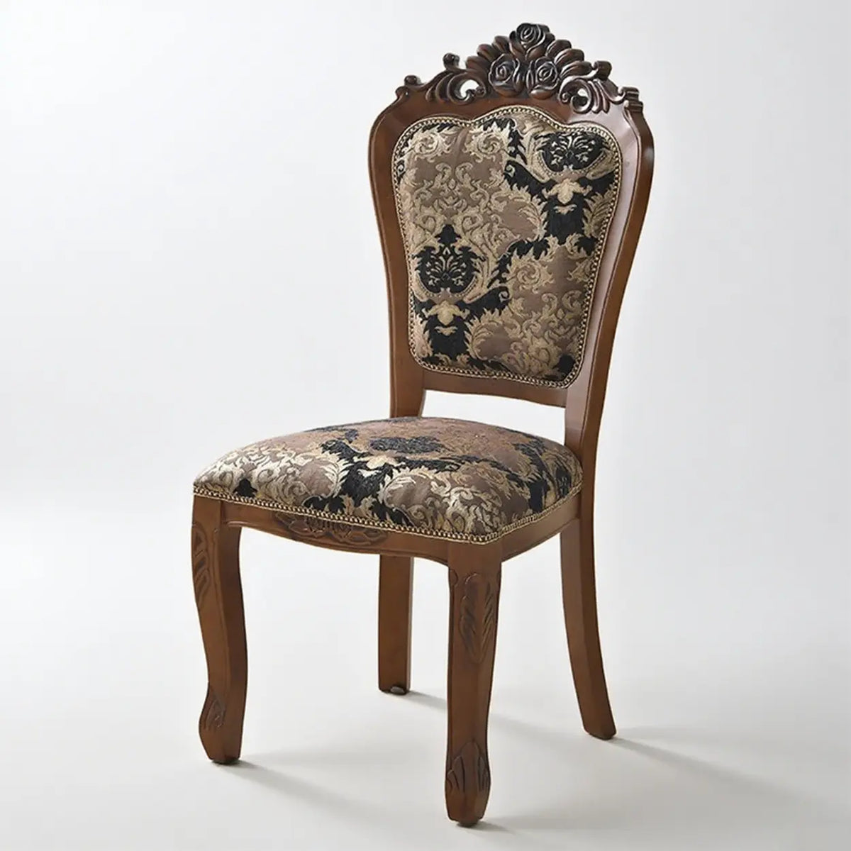 European Style Vintage Wooden Upholstered Dining Chair