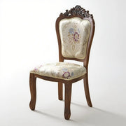 European Style Vintage Wooden Upholstered Dining Chair