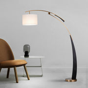 Exquisite Drum and Dual-Tone Base Arched Floor Lamp