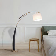 Exquisite Drum and Dual-Tone Base Arched Floor Lamp
