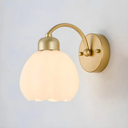 Exquisite Floral Glass Wall Light with Pull Chain