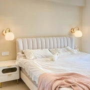 Exquisite Floral Glass Wall Light with Pull Chain
