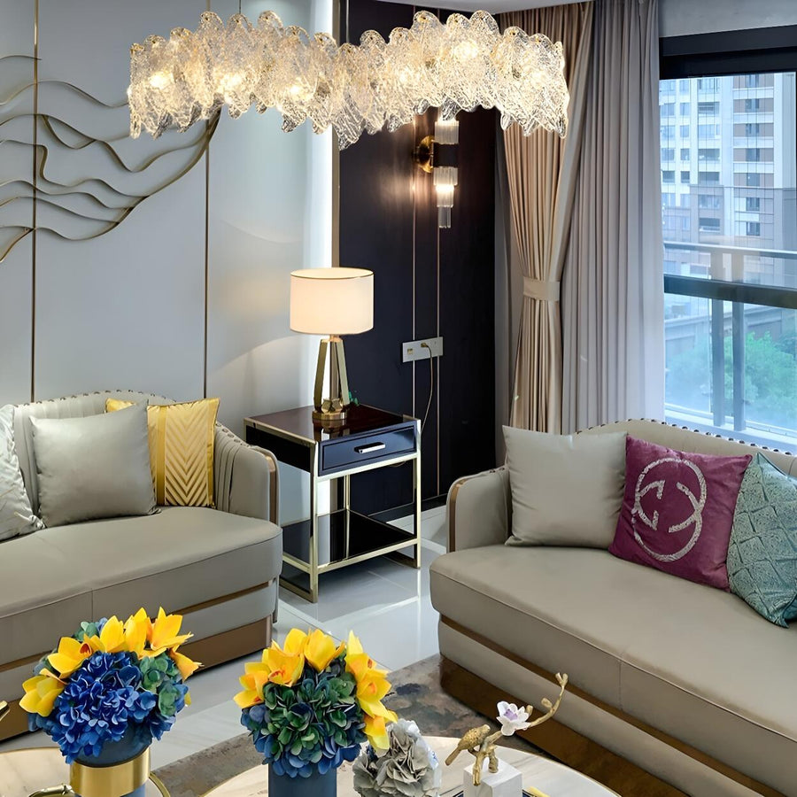 Exquisite Textured Glass Wing Island Pendant Light