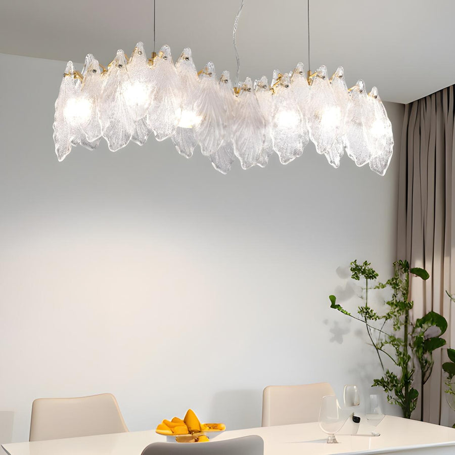 Exquisite Textured Glass Wing Island Pendant Light