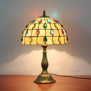 Exquisite Tiffany Umbrella Glass Shade Brass Table Lamp
