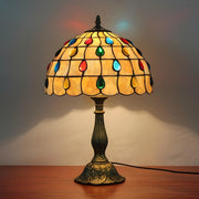 Exquisite Tiffany Umbrella Glass Shade Brass Table Lamp