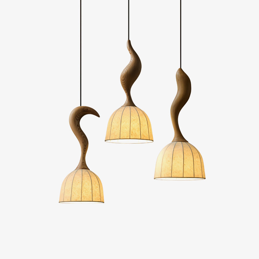 Elowen Twisted Wood Pendant Light