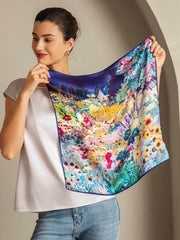100% Mulberry Silk Printed Square Scarf 53*53 cm