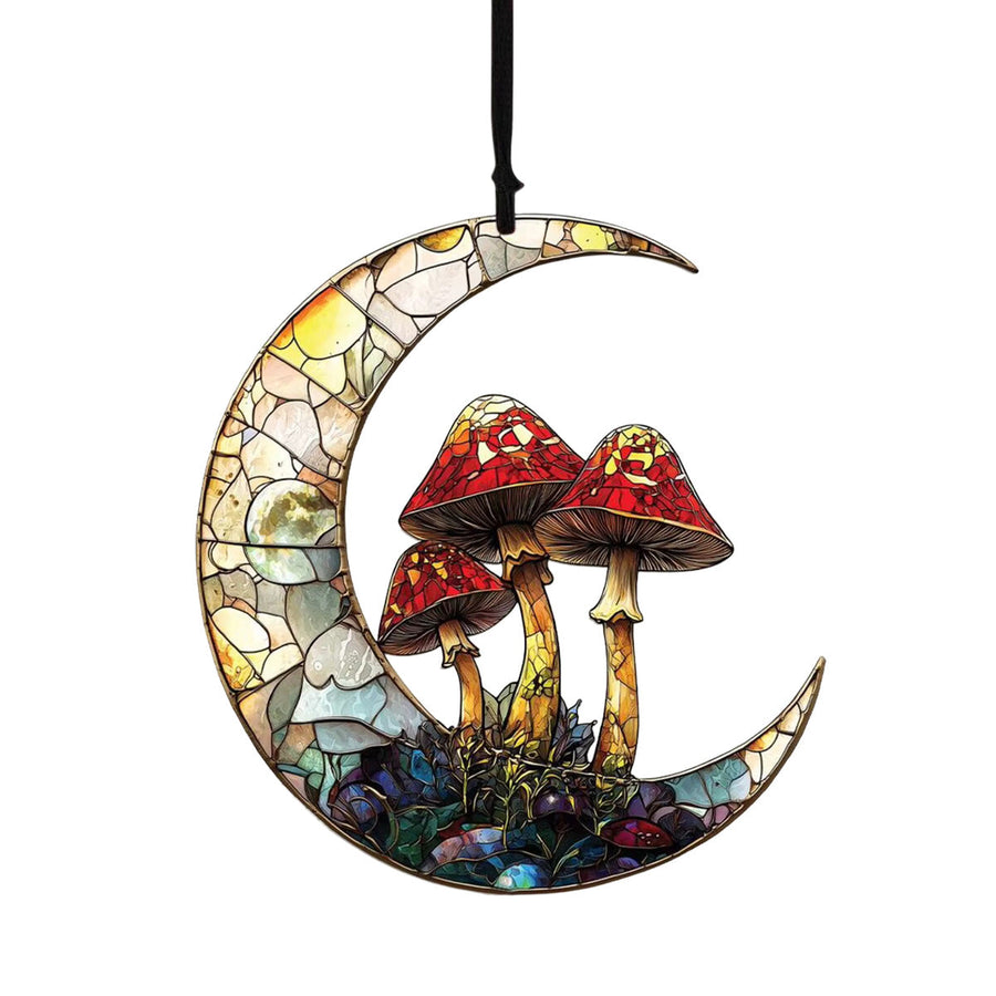 Fairycore Aesthetic Moon & Mushroom Suncatcher