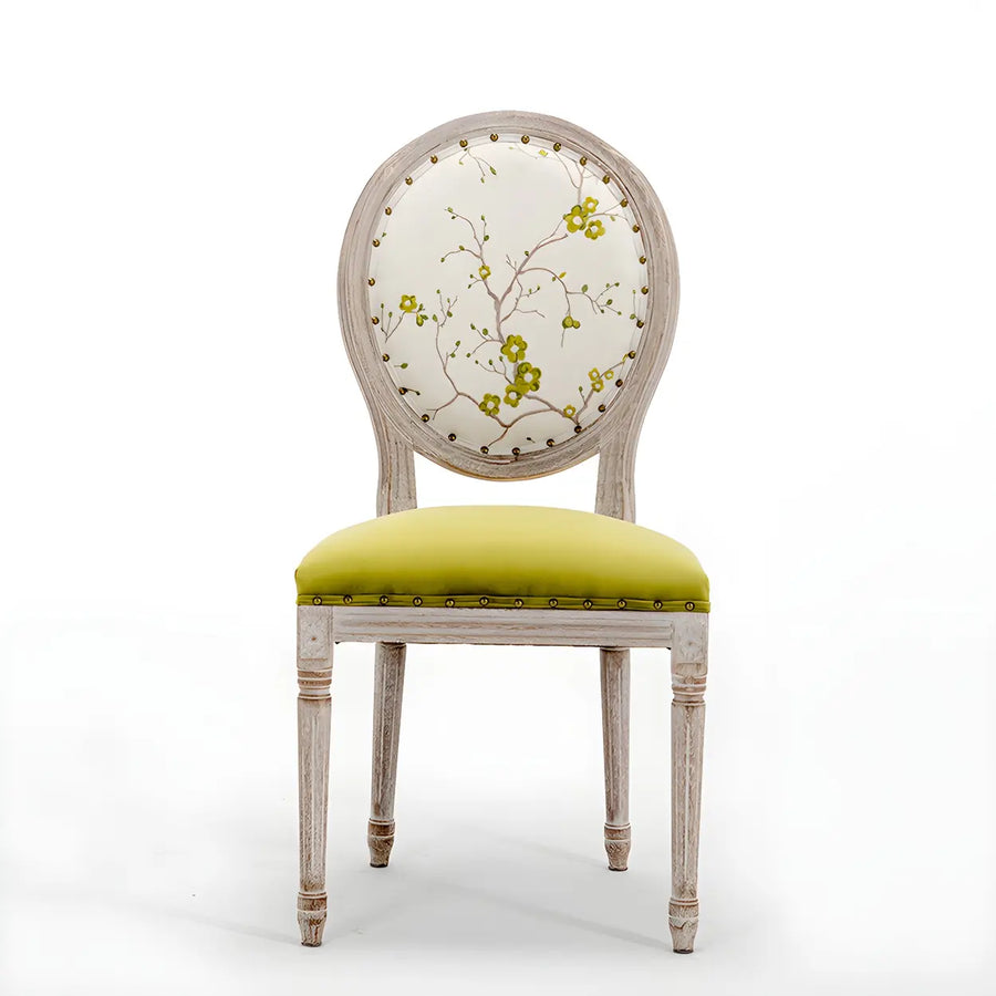 Farmhouse Upholstered King Louis Back Dining Side Chair