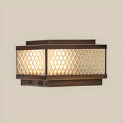 Fashion Bronze Square Glass Solar Outdoor Pillar Light