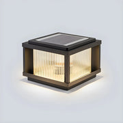 Fashion Square Solar Glass Outdoor Table Lamp Pillar Light