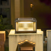 Fashion Square Solar Glass Outdoor Table Lamp Pillar Light