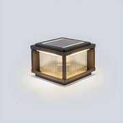 Fashion Square Solar Glass Outdoor Table Lamp Pillar Light