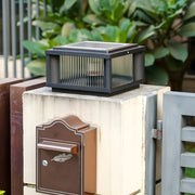 Fashion Square Solar Glass Outdoor Table Lamp Pillar Light