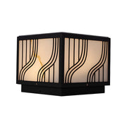 Fashion Square Line Decor Metal Outdoor Solar Pillar Light