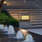 Fashion Square Pattern Metal LED Outdoor Solar Pillar Light
