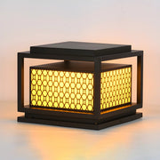 Fashion Square Pattern Metal LED Outdoor Solar Pillar Light
