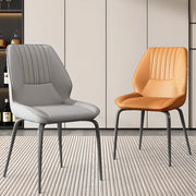 Faux Leather Upholstered Wingback Armless Dining Chairs