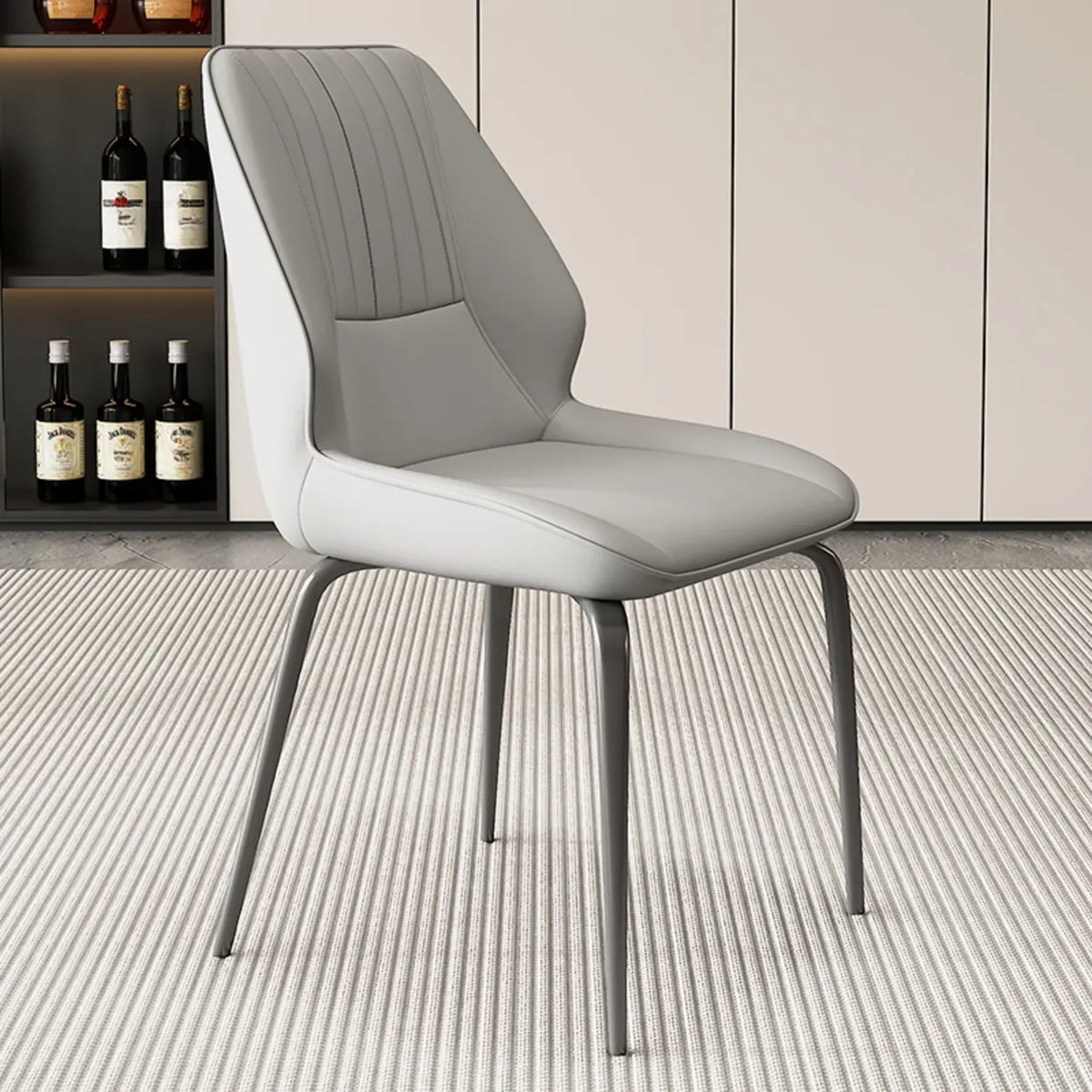 Faux Leather Upholstered Wingback Armless Dining Chairs