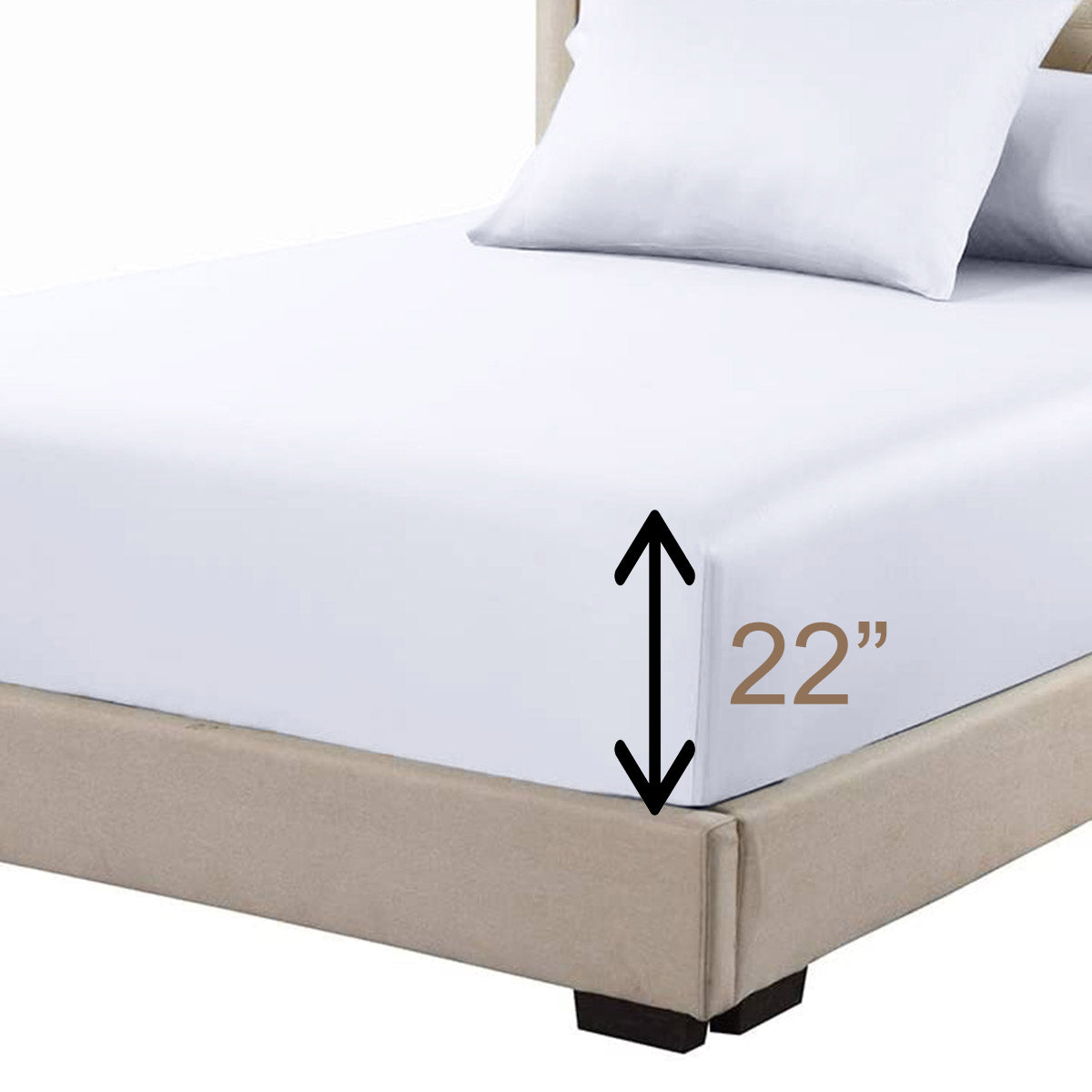 Extra Deep Fitted Sheet Only (22 Inches) - Luxurious Cotton 608 Thread Count