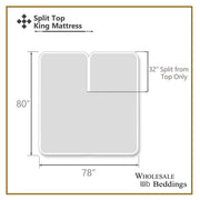 Flex Top King Sheet Set 340 All Cotton Sateen (Half Split Fitted)