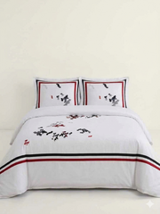 Florence Embroidered 100% Cotton 3-Piece  Duvet Cover Set