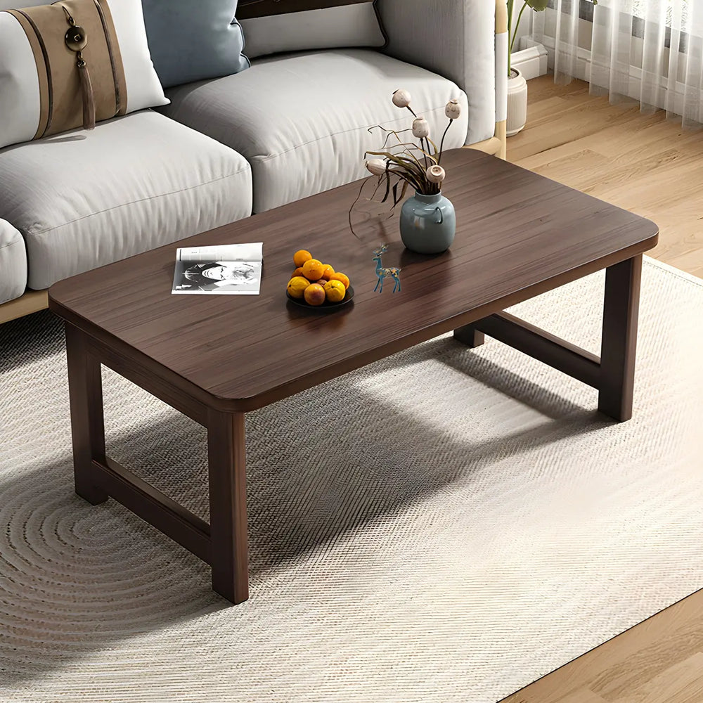 Foldable Scratch Resistant Bamboo Rectangle Coffee Table