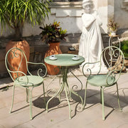 French Country Iron Round Weatherproof Patio Dining Set