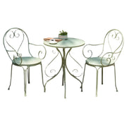 French Country Iron Round Weatherproof Patio Dining Set