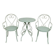 French Country Iron Round Weatherproof Patio Dining Set
