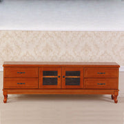 French Country Matte White Wood Rectangle Wood TV Stand