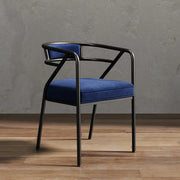 Glam Metal Armchair Cotton Cushion Dining Chair Gray