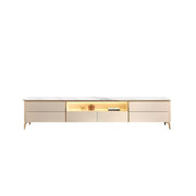 Glam Stone Open Storage Drawers Rectangle TV Stand