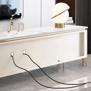 Glam Stone Open Storage Drawers Rectangle TV Stand