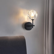 Globe Crystal Glass Metal LED Wall Light Fixture