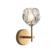 Globe Crystal Glass Metal LED Wall Light Fixture