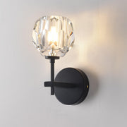 Globe Crystal Glass Metal LED Wall Light Fixture