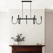 Gold Candle and Arched Arm Island Chandelier Light